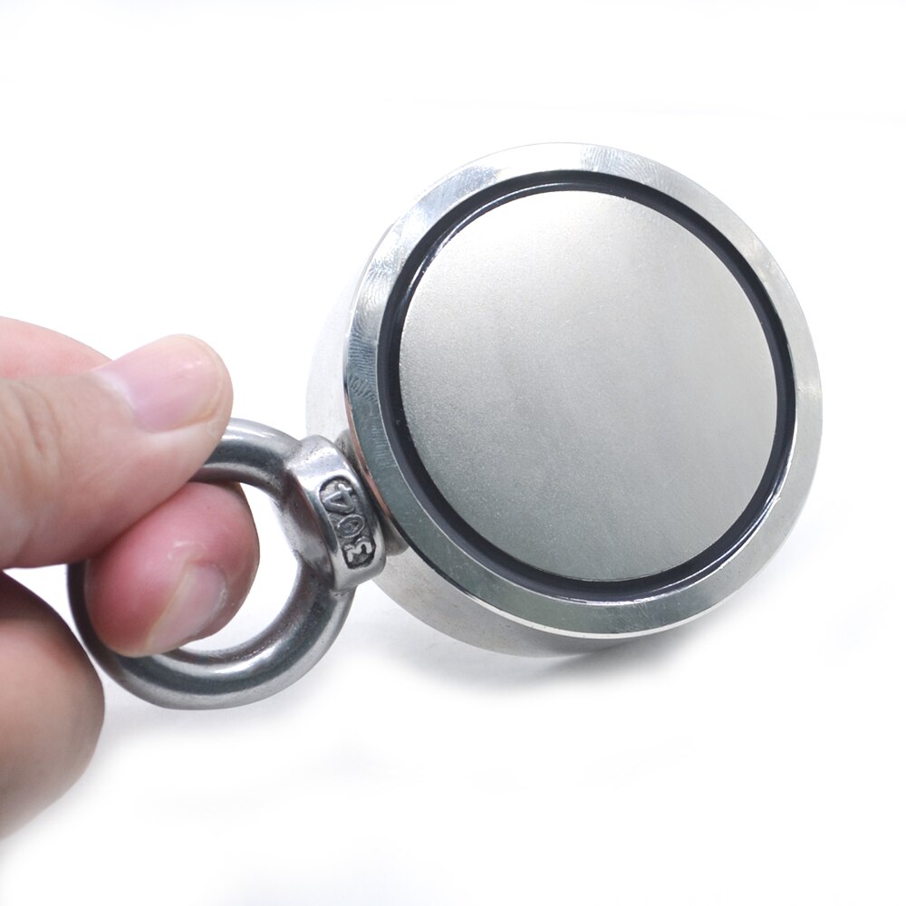 Imán potente de neodimio de doble cara, grande, magnético, fuerte, de salvamento, para pesca de Río, con anzuelo permanente