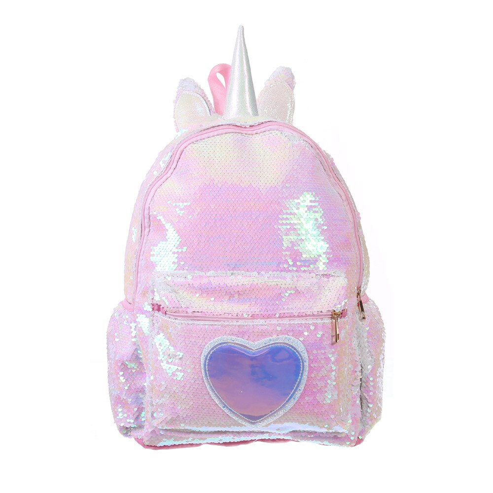 Schooltassen voor tienermeisjes, pailletten, hartvormige reistas, dames, glitter schoudertas, schooltas, mochila feminina: Roze