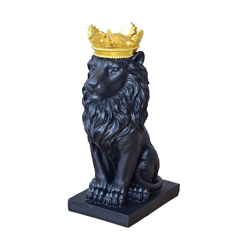ZGSYH Grote leeuwenkop muur decor, nieuwe handgemaakte leeuwenkop muur gemonteerde kunst sculptuur, 3D hars gouden leeuwenkop huis muur sculptuur voor thuis boerderij geschenken ( Size : 25*10*30cm