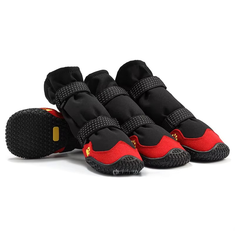 Caminhada ao ar livre sapatos para cães de raças grandes protetor de pata de cachorro botas de chuva antiderrapantes sapatos para animais de estimação para pastor alemão golden retriever: XXXL / Vermelho