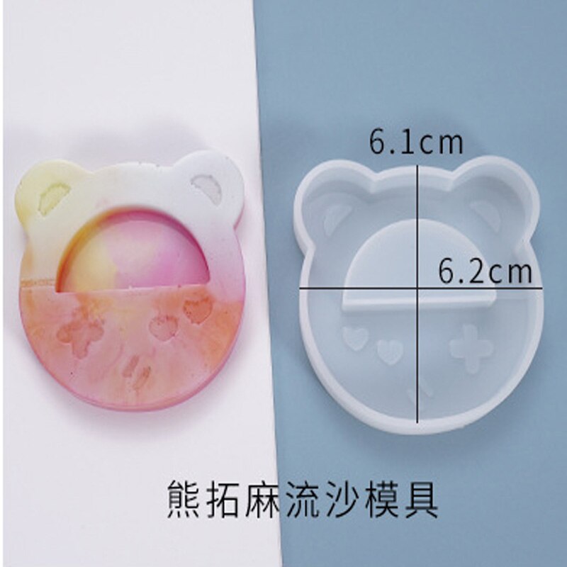 DIY Shaker Molds Chicken Bear Cute Bear Sheep Shaped Silicone Resin Mold Jewelry Molds Jewelry Accessories: bear