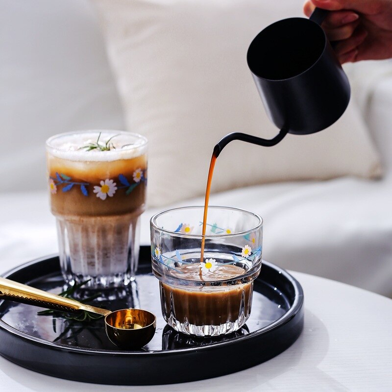 Glas kopper lille daisy vand tumbler ins japansk og koreansk juice cola mælk te krus sommer frisk iskaffe kopper