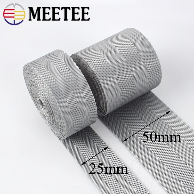 8m 1mm Dik 25/50mm Grijs Polyester Nylon Tape DIY Handleiding Kinderen Veiligheid Seat Rugzak huisdier Band Riem Ambachten RD003