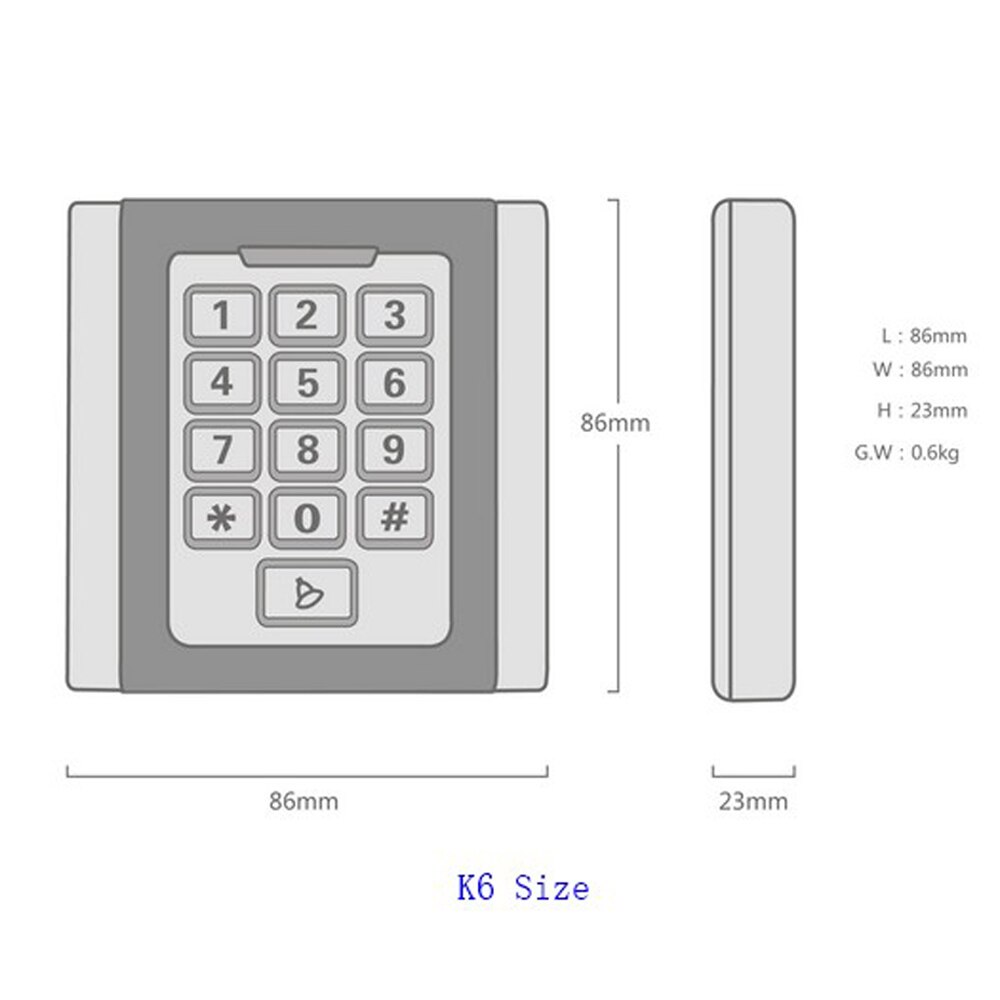 2000 Users RFID Access Control System with Backlight Keypad Metal 125khz card reader Waterproof metal access control outdoor key