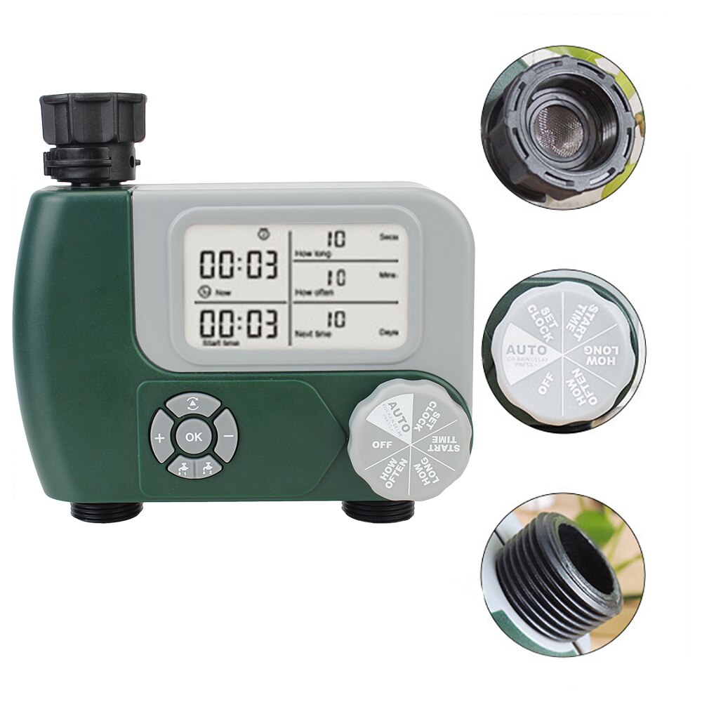 Garden Water Timer Watering Irrigation Programmer With 2 Outlet Automatic Programmable Agricultural Digital Hose ​Faucet Timers