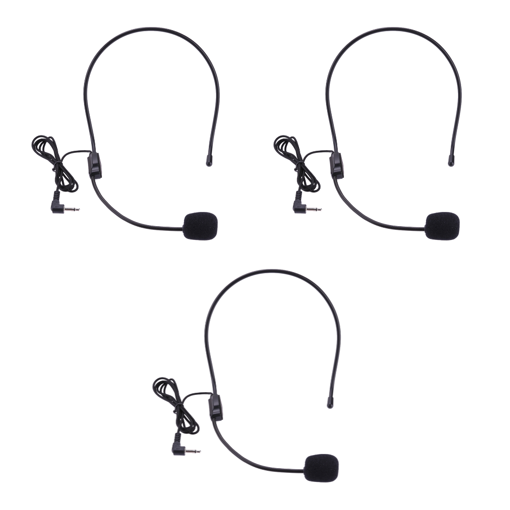 3.5mm- pluggs hodetelefon for guideforelesning, tale, mikrofon, hodemontert, hodebæremikrofon, stemmeforsterker, lettvekts over hodet for lærere: Blå