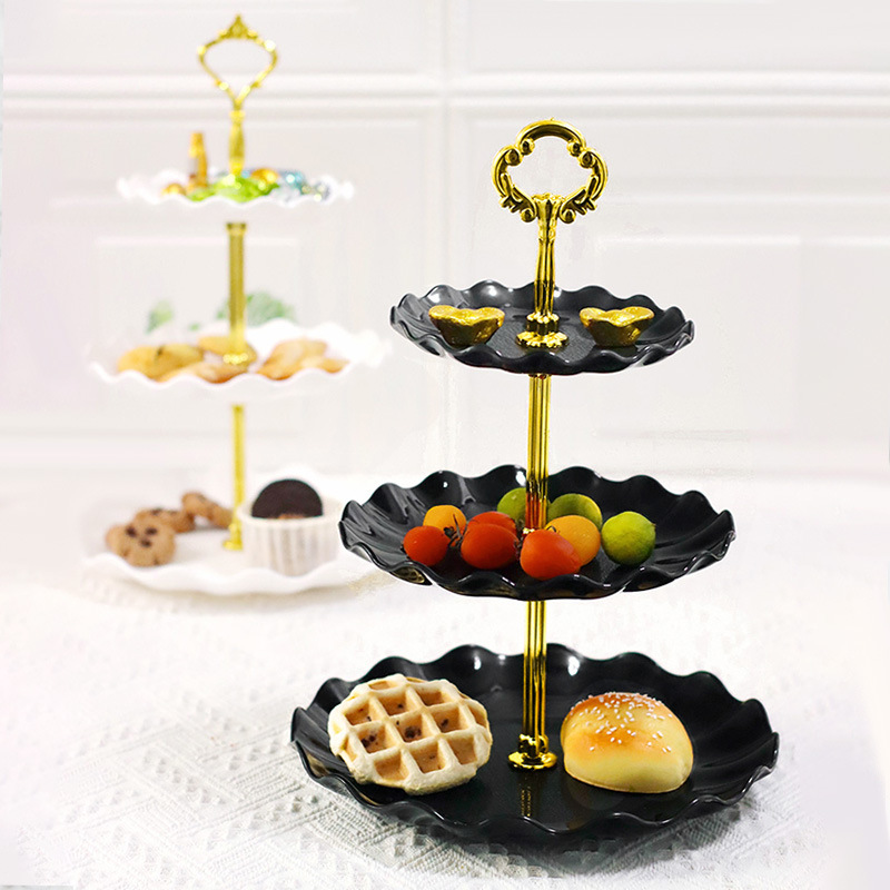 nordisch Multi-schicht Obst Kuchen Platte Stehen Snack Gestell Getrocknete Obst Ablage Anzeige Tablett