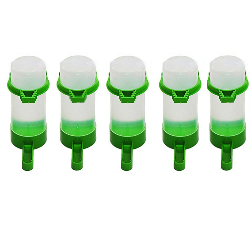 Wasserspender für Vogelkäfige, Vogeltassen, Flaschen, Spatzen, Papageien, Wellensittiche, Nymphensittiche und Turteltauben, Futterspender und Tränke: green