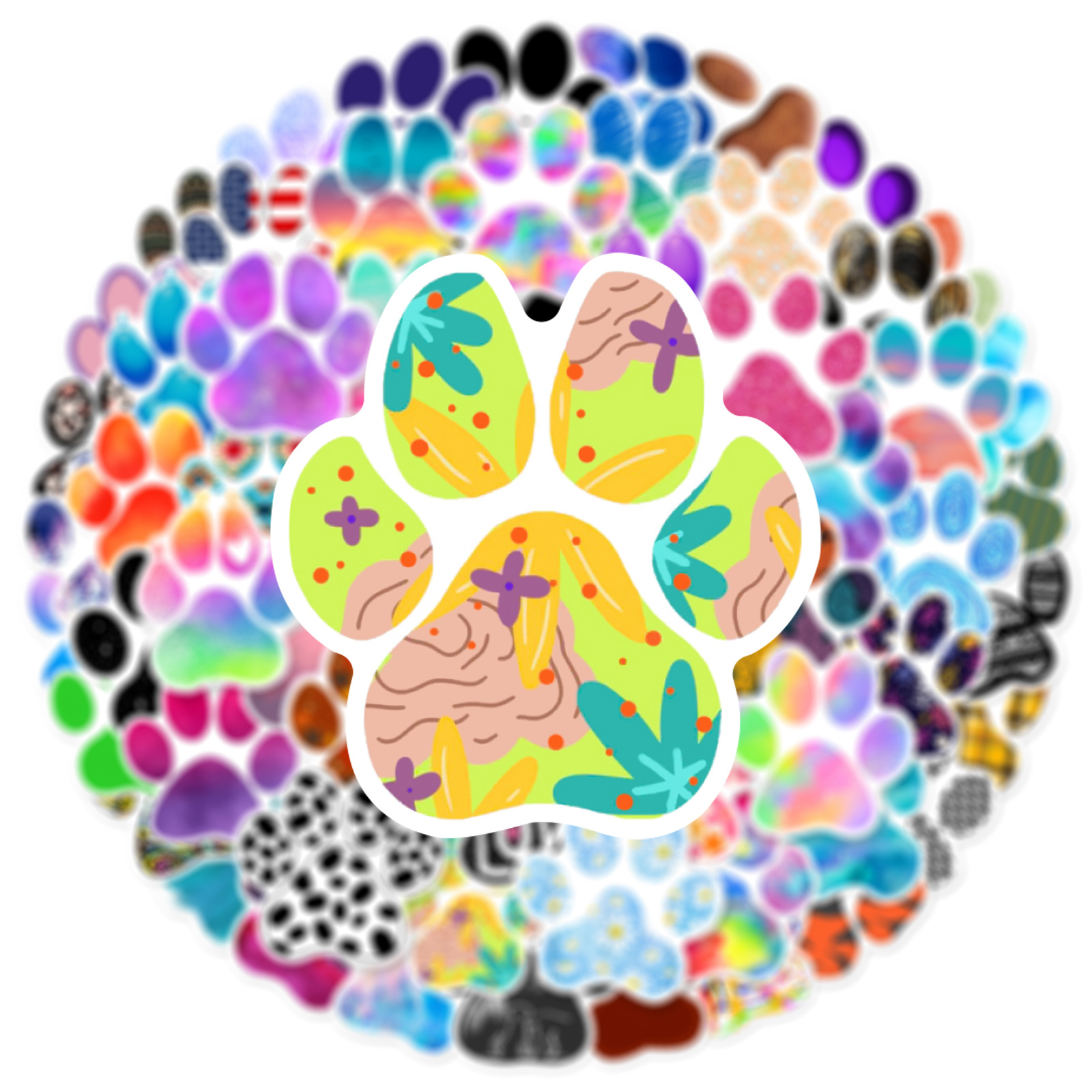 64 sztuki uroczych naklejek z odciskami łapek kotów i psów z kreskówek, naklejki diy ze zwierzętami, naklejki do scrapbookingu, telefonu, bagażu, deskorolki, wodoodporne naklejki