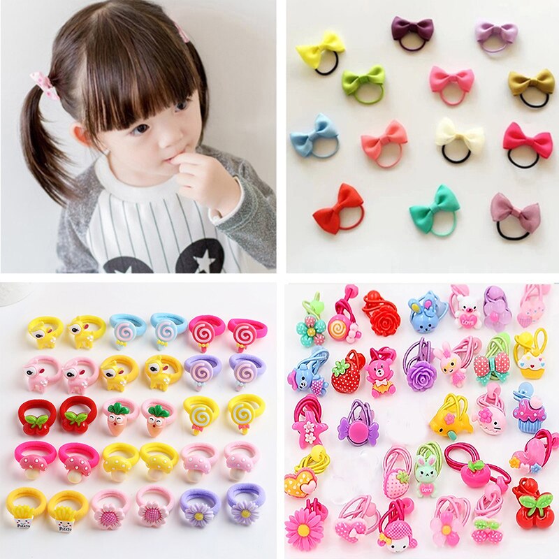 10 unids/lote niños de dibujos animados elástico cintas del pelo para bebés chica de diadema arcos accesorios para el cabello niñas