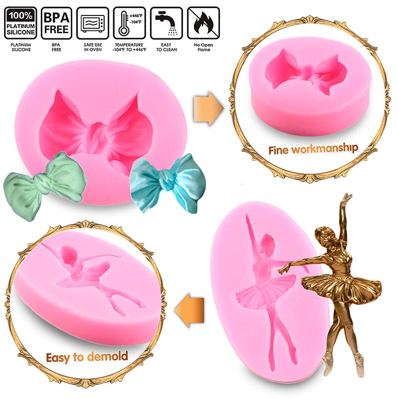 Danser Strik Siliconen Mal Ballet Schoenen Cupcake Topper Mallen Fondant Taart Decoreren Gereedschappen Chocolade Bakken Accessoires