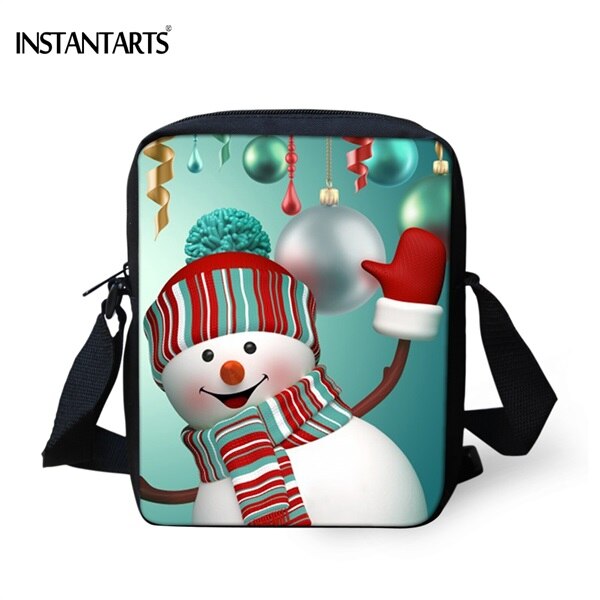 Instantarts engraçado 3d chapéu vermelho pet pug cão impresso crossbody saco para meninas meninos chirstmas presente mini bolsas de viagem sacos do mensageiro: CC1932E