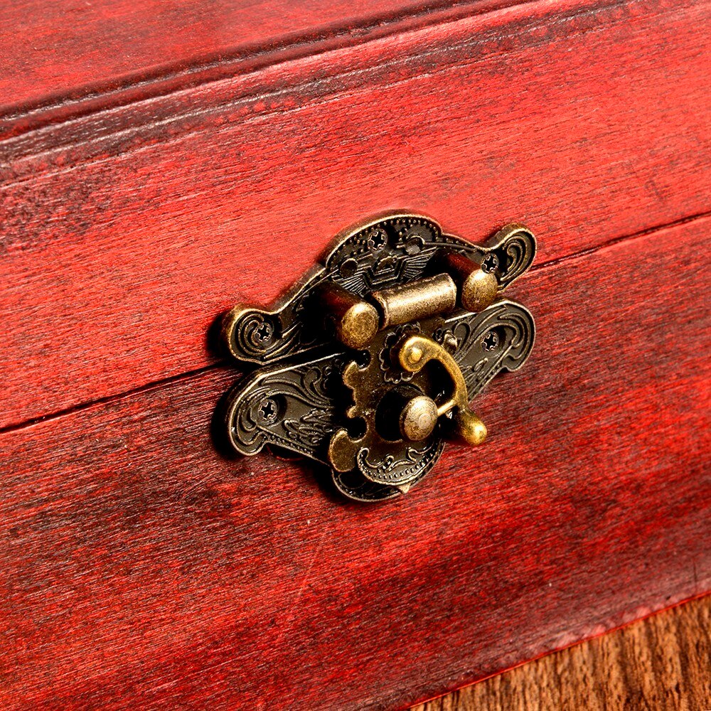 5pcs Antique Decorative Latch Vintage Jewelry Wooden Box Hasp Buckle Pad Chest Lock Retro Furniture Hardware Accessories