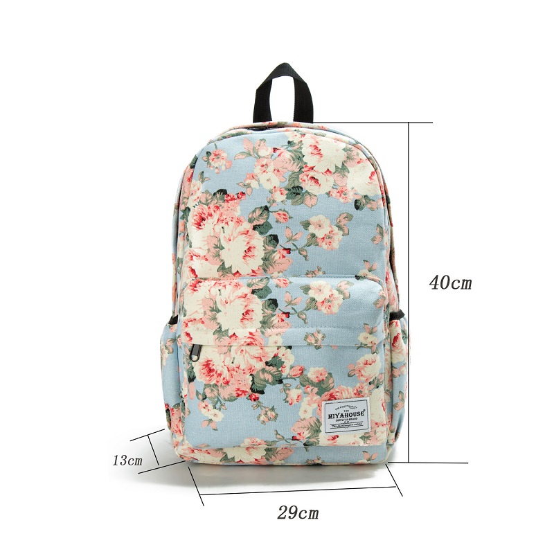 Miyahouse Bloemen Afdrukken Rugzak Vrouwen Canvas Reizen Mochila Schooltas Voor Tiener Meisjes Verse Stijl Rugzak