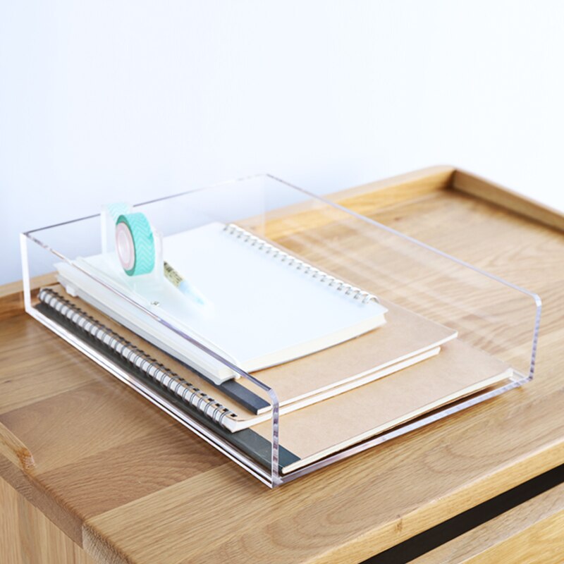 single colorful crystal strong sturdy file storage transparent acrylic magazine file tray
