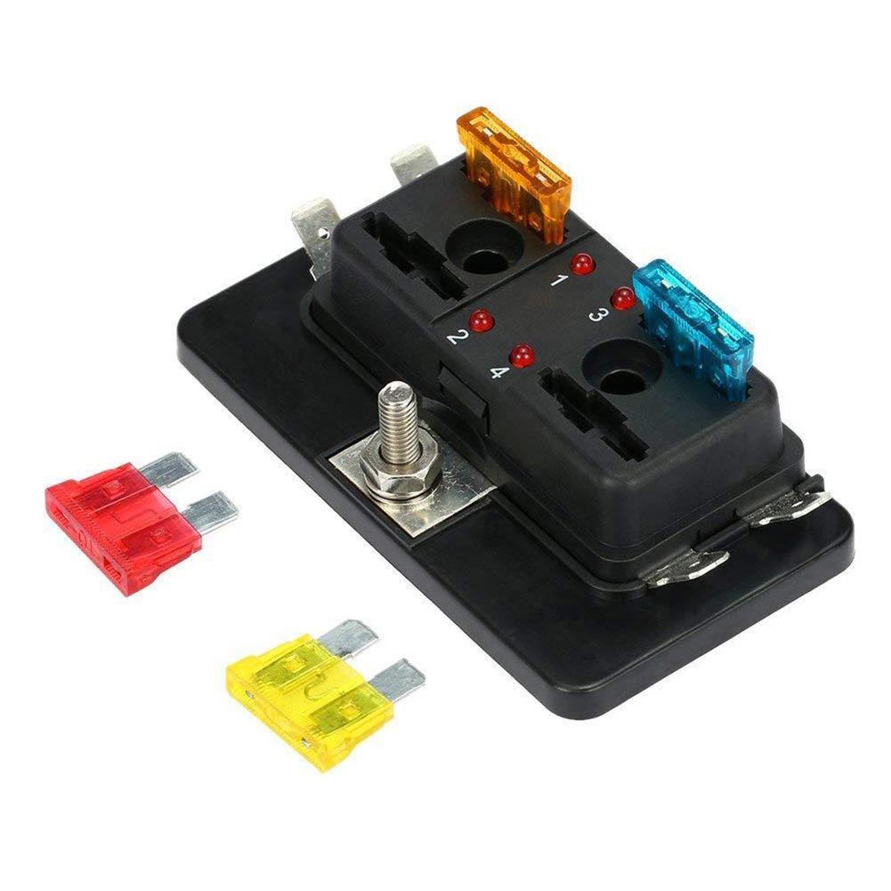 Fuse Box 4/6/10 Way Car Fuse Box Car Fuse Holder Truck Auto Blade Fuse Box Fuses for 32V ATO Standard Circuit