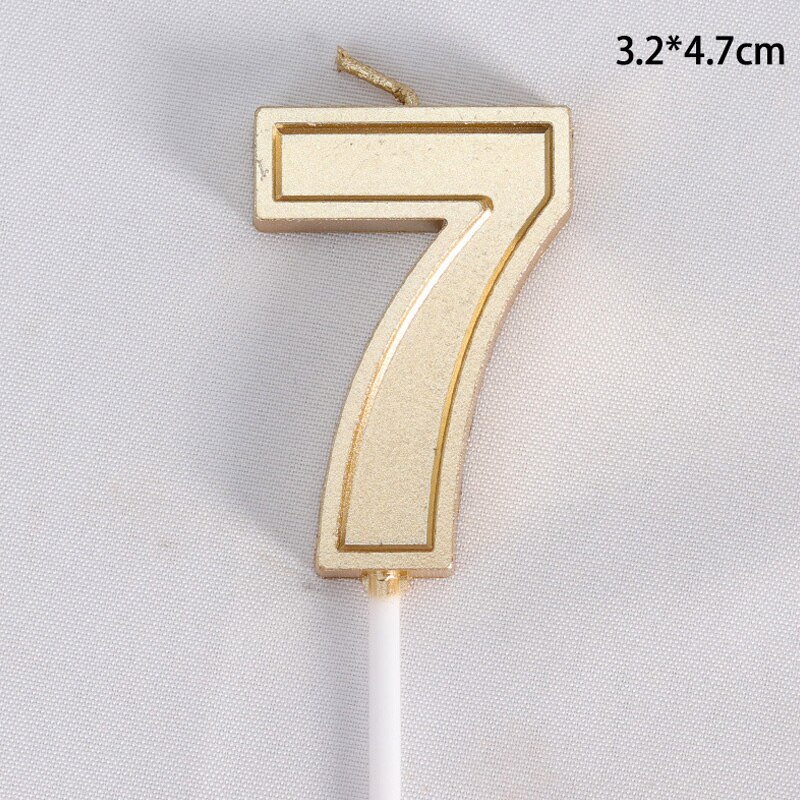 Gold Happy Birthday Number Cake Candles 0 1 2 3 4 5 6 7 8 9 Cake Topper Kids Girls Boys Bar Baby Party Supplies Decoration: 7
