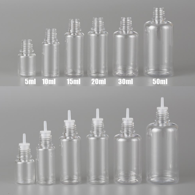 100 Uds. Botellas cuentagotas de plástico de 3ml-100ml, botellas exprimibles para mascotas con tapa a prueba de niños, embudo de puntas largas y finas para manualidades líquidas DIY