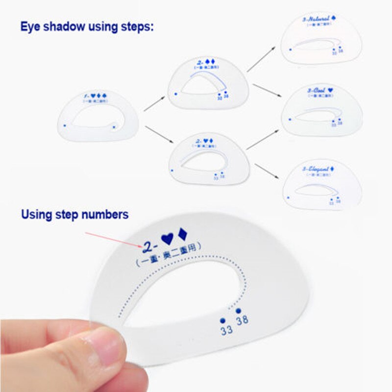 6Pcs Oogschaduw Model Eyeliner Grooming Shaping Assistent Template Stencil Card