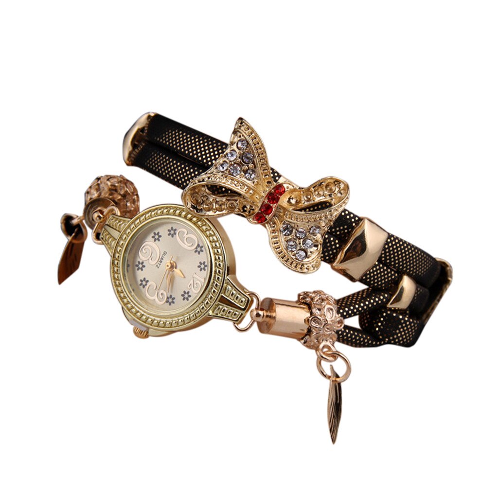 Vrouw Horloges Horloges Vlinder Retro Strass Armband Horloges Vrouwen Mooie Bruiloft Quartz Horloges Relogio Feminino # CN20: C