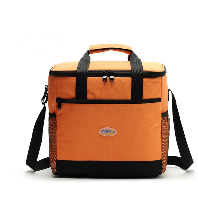 16l Thicken Folding Fresh Keeping Waterproof Nylon Lunch Bag Cooler Bag For Steak Insulation Thermal Bag Insulation Ice Pack: Orange