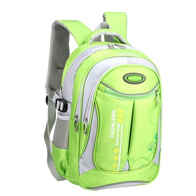 Primary Safe School Backpack for Boys Girls Waterproof Schoolbag kids Princess Orthopedic School bags Children Backpacks mochila: Green