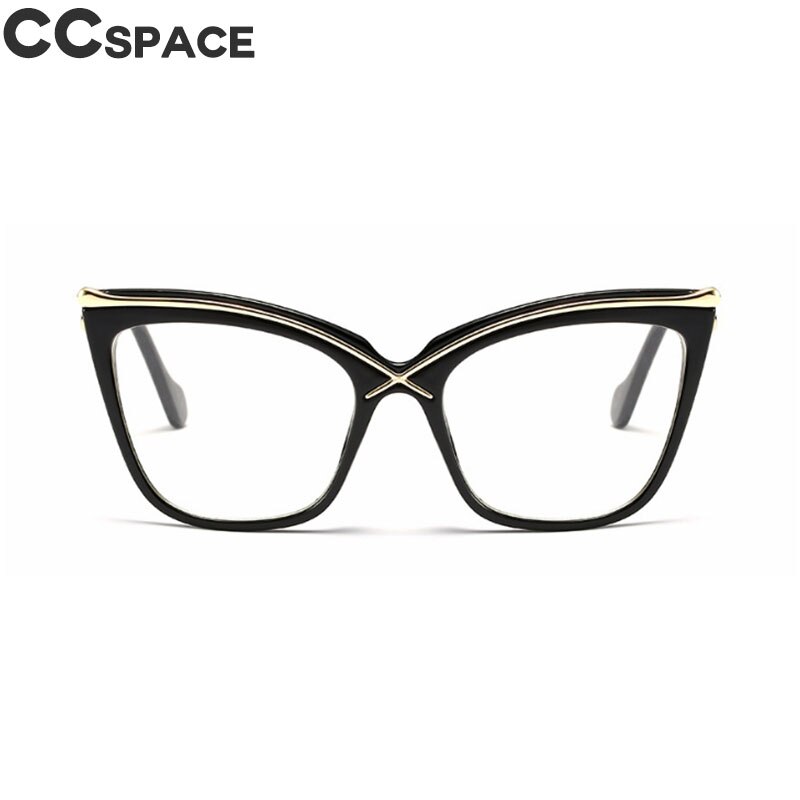 45124 Ladies Unique Cat Eye Glasses Frames Women Brow Line Metal Optical EyeGlasses Eyewear