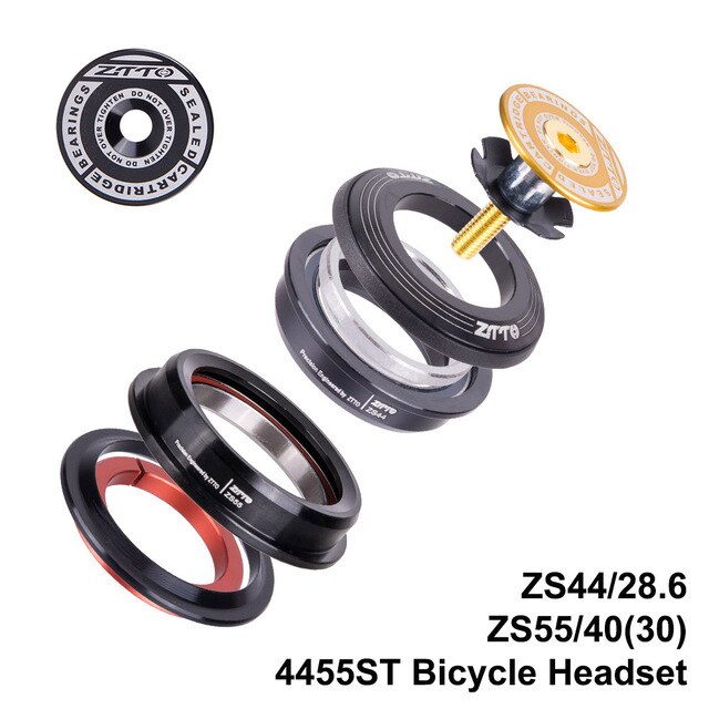 Ztto 4455ST Mtb Headset ZS44 ZS55 Tapered Straight Universal 1.5 Inch 28.6Mm Vork Nul Stack Geïntegreerde Met Cups Road fiets: 4455ST GOLD