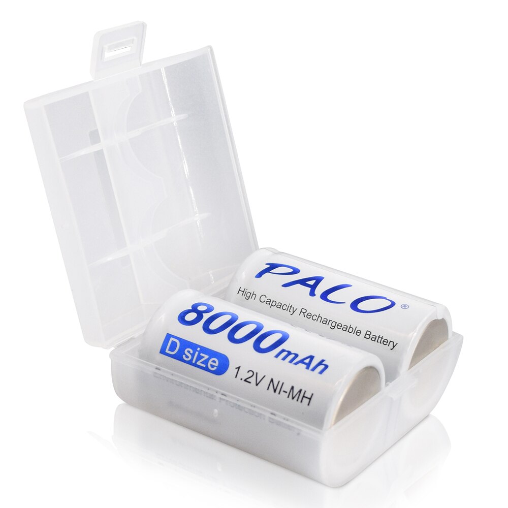 PALO D Size R20 Rechargeable Battery 1.2V NIMH D Cell Batteries 8000mAh for Toys,Radio,Microphone,Gas Cooker D battery