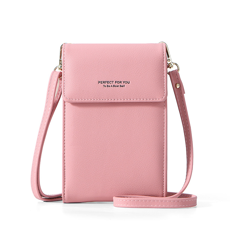 WEICHEN Mini femmes sacs à bandoulière femme téléphone portefeuille femmes sac de messager concepteur petit sac à bandoulière dames portefeuille sac à main: Dk Pink