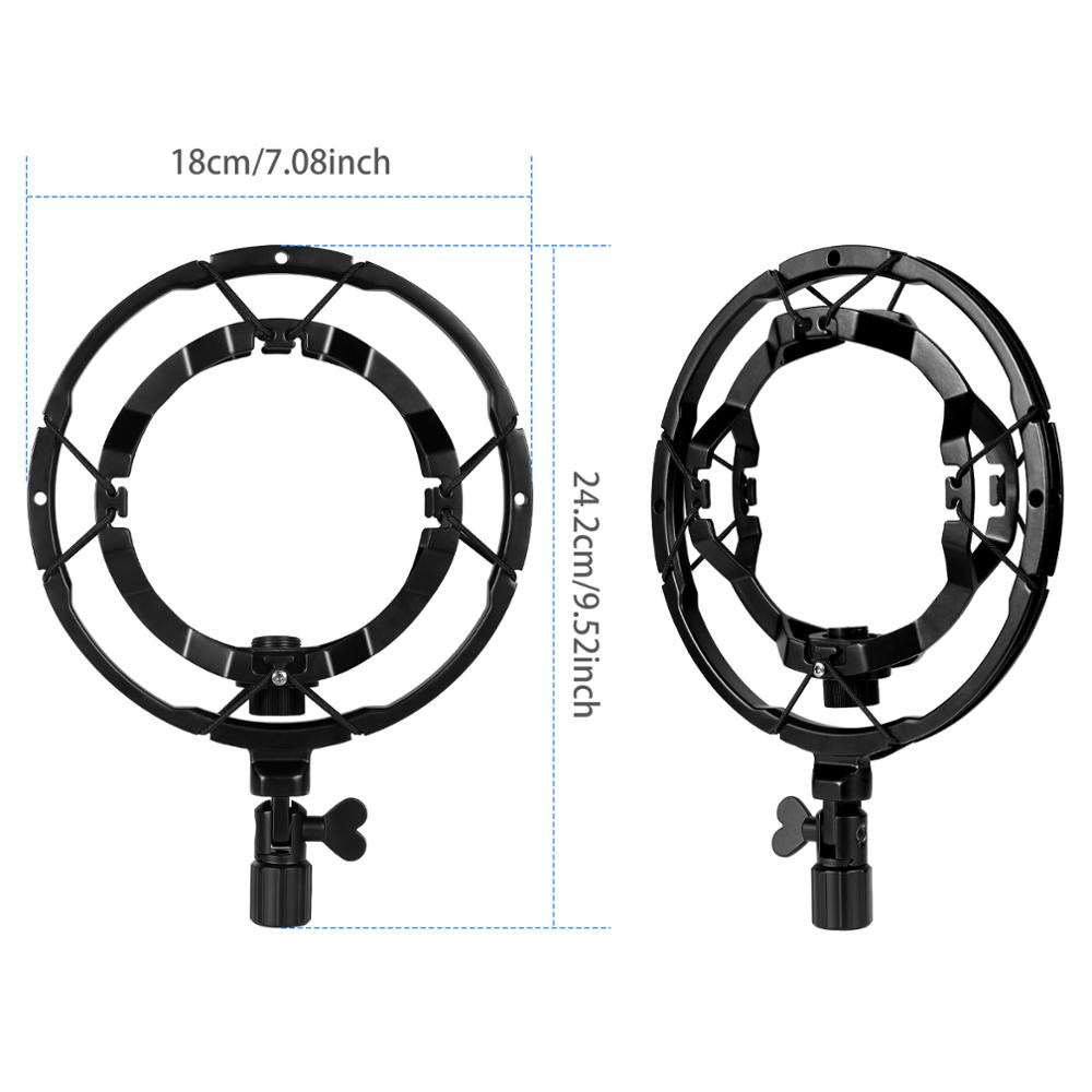 Shock Mount Stand Anti-Vibration Portable Lightweight Alloy Microphone Shock Mount Mic Holder for Studio Recording