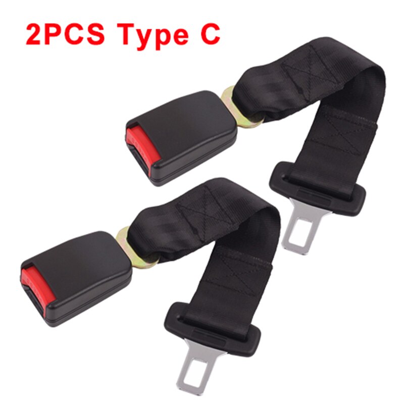 Universal Seat Belt Cover Car Safety Belt Extender 3 Size Seat Belt Extension Plug Buckle Seatbelt Clip Auto Accessories: 2Pcs Type C