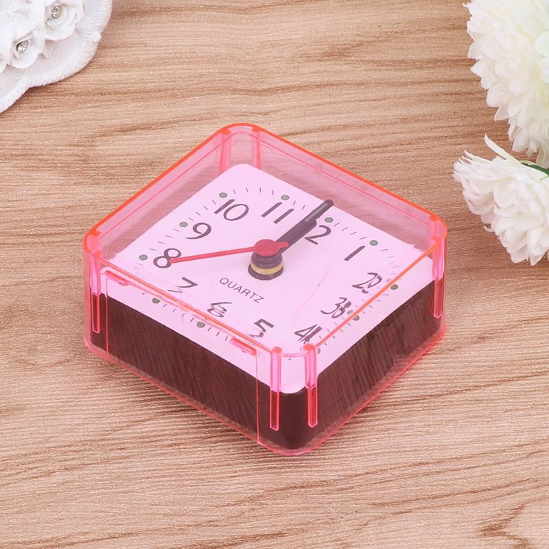 Mini Square Quartz Beep Alarm Clock Plastic Desk Table Travel Trip Portable White/Green/Blue/Pink