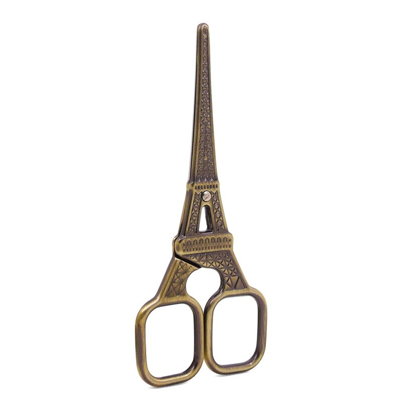 Tijeras antiguas en forma de torre Eiffel, suministros de costura para bordado y costura, de acero inoxidable, de: Brown