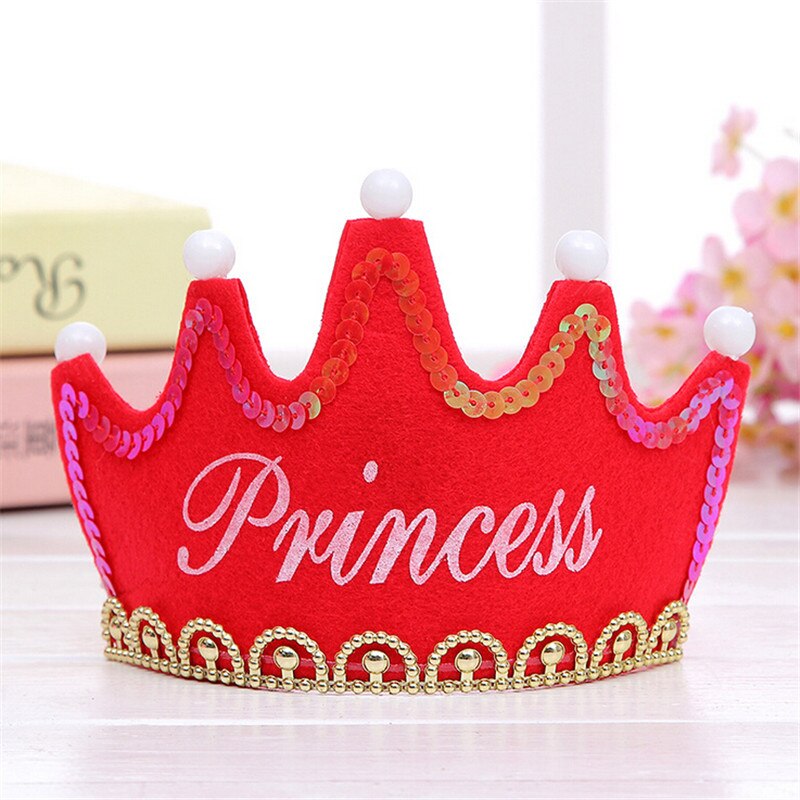 Baby børn voksen krone lys-up led blinkende blinkende pandebånd fest favoriserer fødselsdag prinsesse konge hår tilbehør: Rød prinsesse