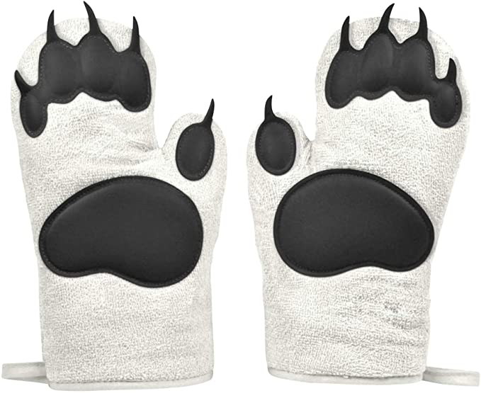 Polar bear hands Oven Mitts Silicone Anti-Scald Gloves Heat Resistant Thicken Heat Insulation Gloves Kitchen Microwave Baking