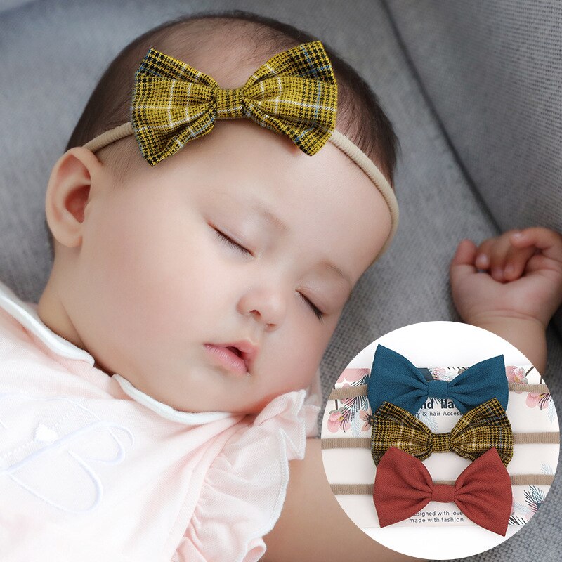 3 st/set söt baby flicka pannband färgglada nyfödd baby rosetter pannband elastiskt barn småbarn hårband bebis flicka håraccessoarer
