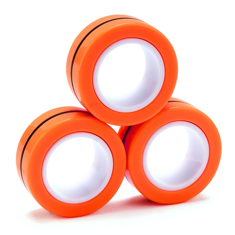 Magnetische Ringe Bunte Entspannen Spielzeug betonen Linderung Angst Linderung Dekompression Zappeln Spielzeug für Erwachsene: 3Stck Orange