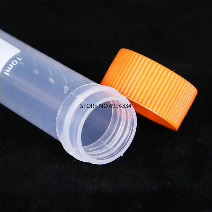 50Pcs/lot 10ml Sharp-bottomed Centrifugal Tube with Graduation, Conical Bottom Plastic Centrifuge Tube with Screw Cap