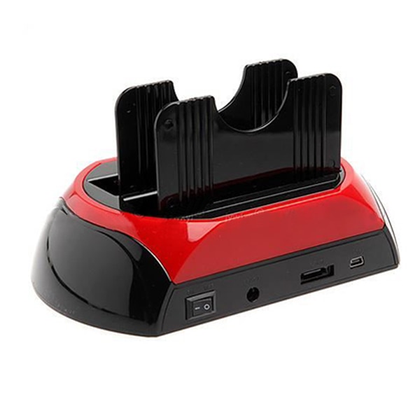 TCC-S862-DE USB 2.0A SATA IDE Dual-Bay HDD Hard Disk Docking Station met Kaartlezer en USB 2.0 Hub voor 2.5 3.5 Inch IDE SAT