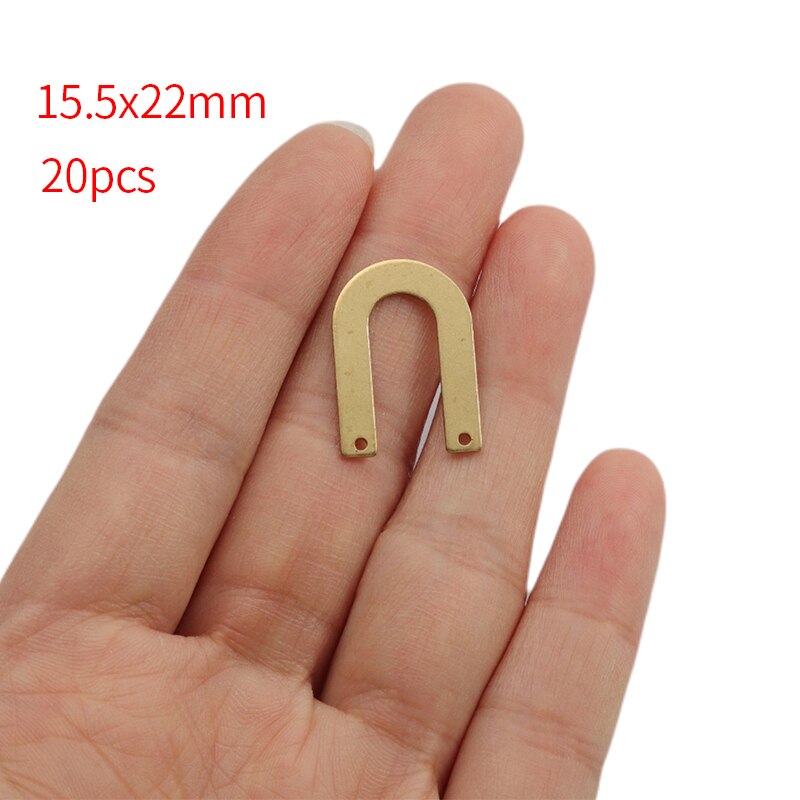 1 paczka surowego mosiądzu U kształt złącze Charms geometria Penadant kolczyk Charms dla DIY ocena biżuteria akcesoria do rękodzieła rzemiosło: style14