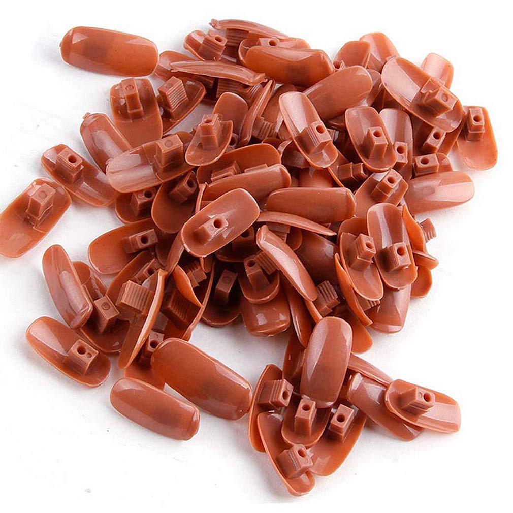 Main artificielle pour entraînement de manucure, outil ongulaire, support flexible et réglable, mannequin pour formation nail-art, fourniture mobile, avec 100 pièces de faux-ongles: False nails-100pcs