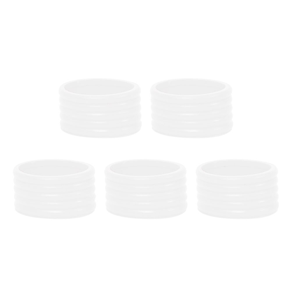 5pcs Tennis Racket Handle Silicone Ring Overgrip Fix Ring Tennis Grip Elastic Protector Absorbing Stretchy: White