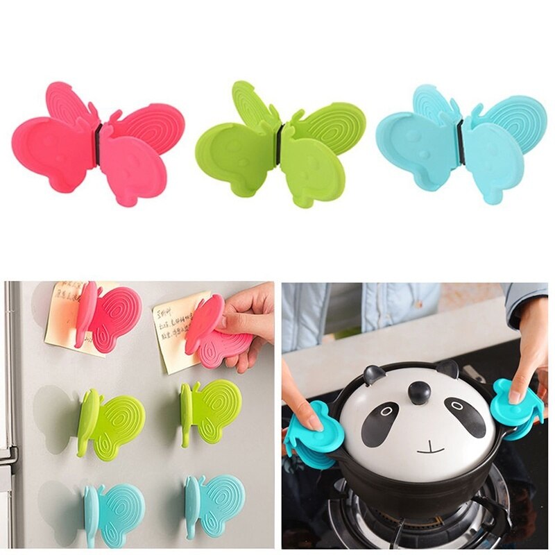 1 Pcs Butterfly Shaped Silicone Anti Scald Devices Butterfly Microwave Oven Mitts Anti Scald Clip Device Kitchen Tools