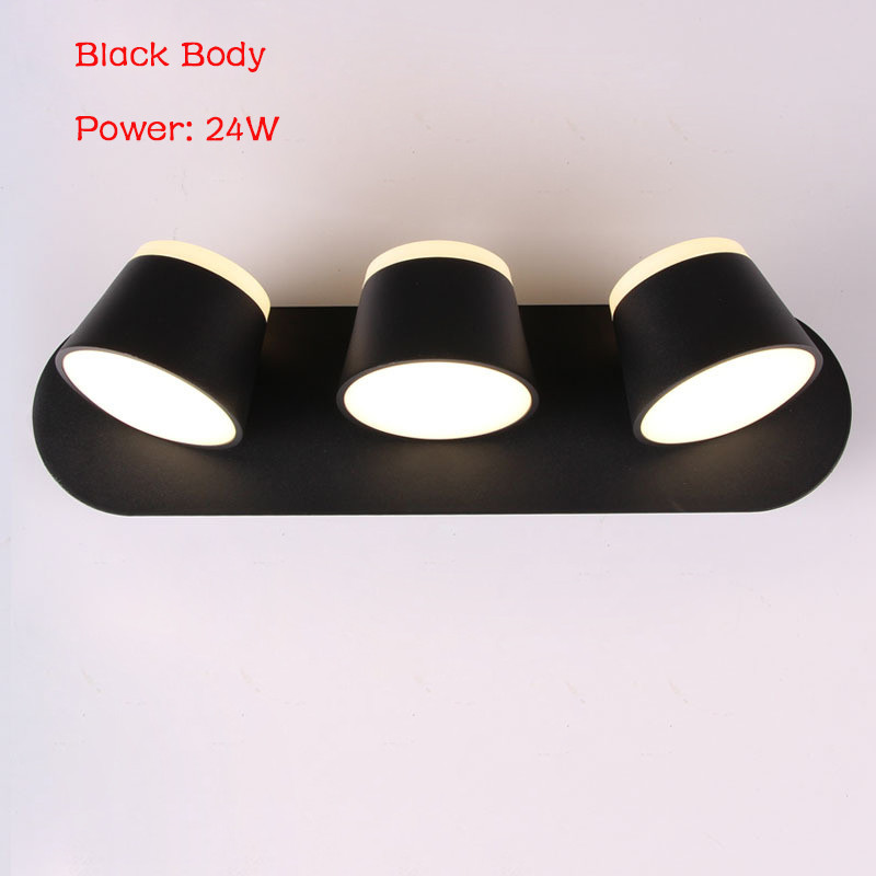 Indoor Wall Lamp 8W/16W /24W 360 Degrees Adjustable LED Wall Lamp Aisle Wall Sconce Living Room Modern Room Bedroom Light NR-177: 24W Black / Warm White (2700-3500K)