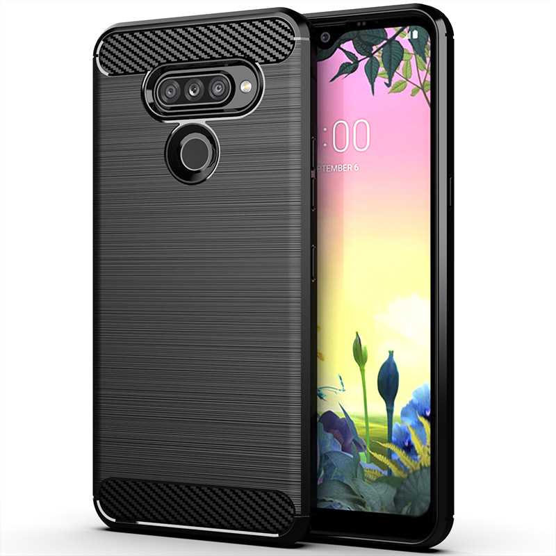 Für LG K50S Fall Silikon Weiche TPU Gebürstet Carbon Fiber Texture Abdeckung Fall Für LG K50S 6,5''