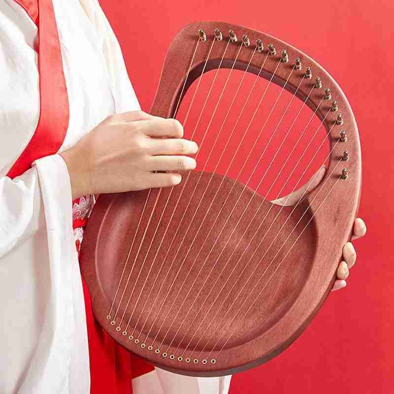 Lyre Piano-ARPA de madera de caoba de 19 cuerdas para instrumento Musical, 16 cuerdas de repuesto y llave inglesa de afinación con C8A4