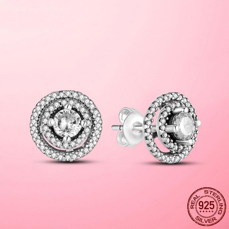 2022 Silber 925 Pflastern Daisy Blume Aussage Bolzen Ohrringe Für Frauen Silber 925 Schmuck Für Freundin Frau: PTE052