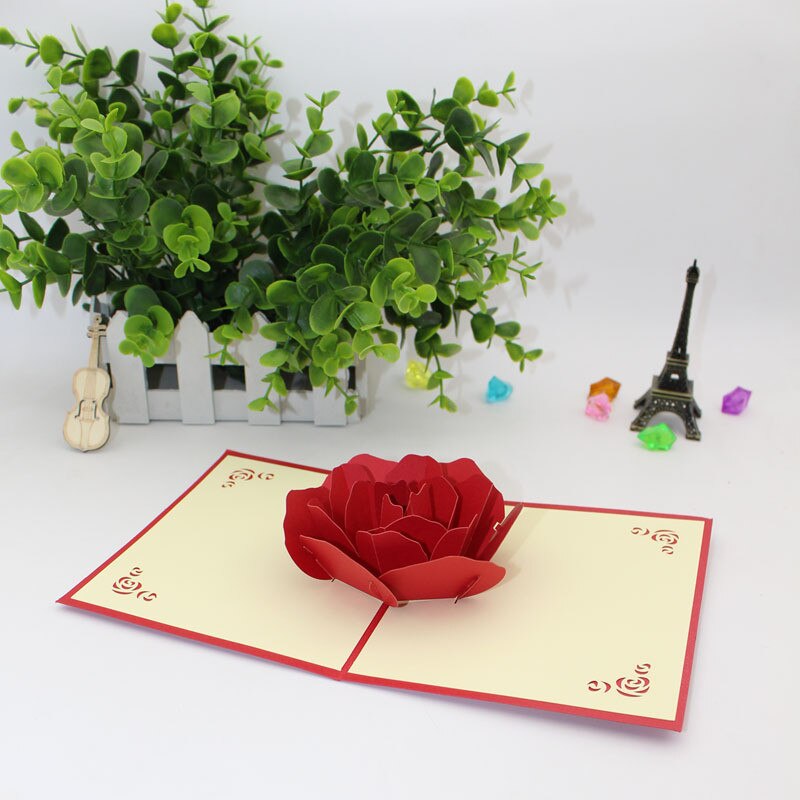 Offre spéciale cartes de vœux Pop-Up en 3D | Cartes de vœux romantiques d'anniversaire pour mariage, carte d'anniversaire de la saint-valentin: Type 5
