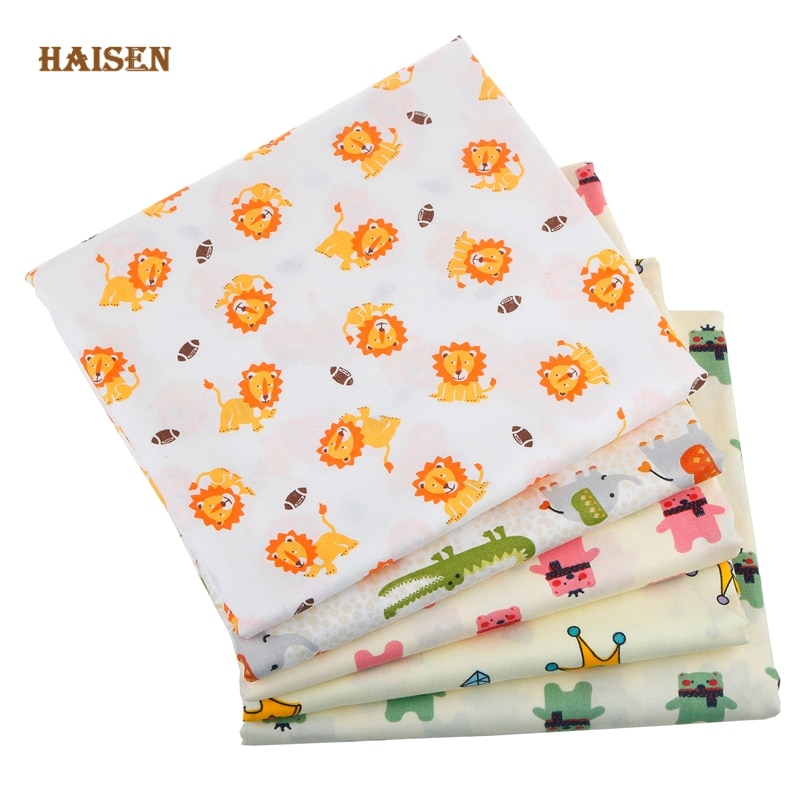 5pcs/Lot,Cartoon Lion King Series Twill Patchwork Cotton Fabric Tissue Cloth Set DIY Sewing Quilting Handmade Material 20x25cm